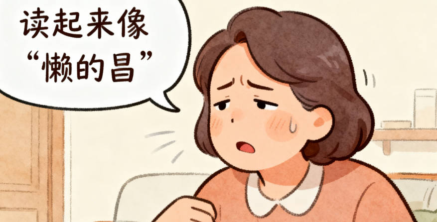 妈妈却觉得“蓝德昌”读起来像“懒的昌”