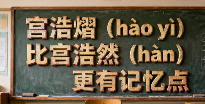 “宫浩熠”(hào yì)比“宫浩然”(hào rán)更有记忆点