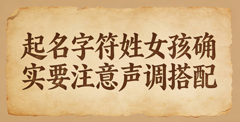起名字符姓女孩确实要注意声调搭配