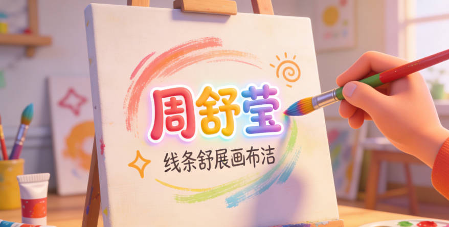 “周舒莹”中的“舒”像线条的舒展,“莹”像画布的光洁,完美体现了绘画的意象