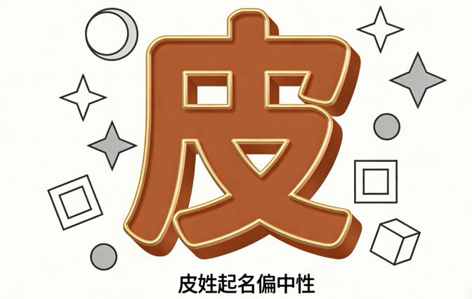 “皮”字的活泼感容易让名字偏中性