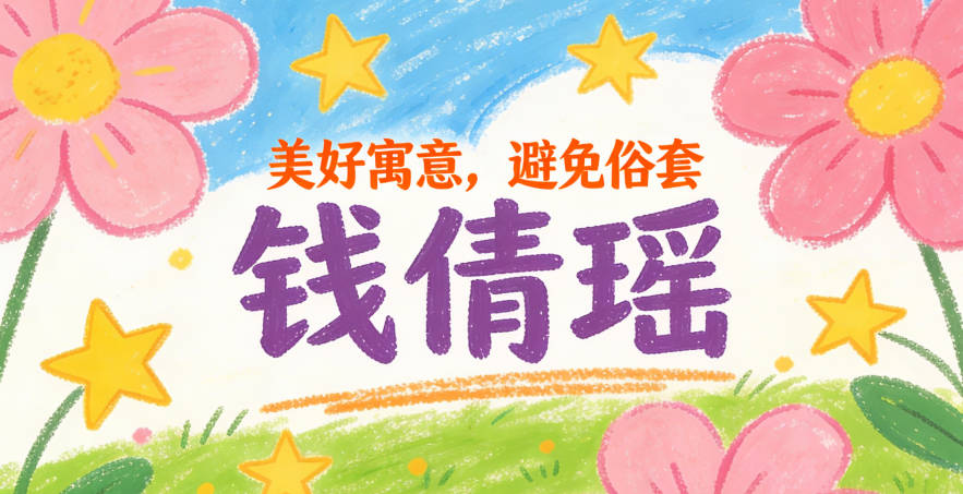 钱倩瑶,倩是美丽,瑶是美玉