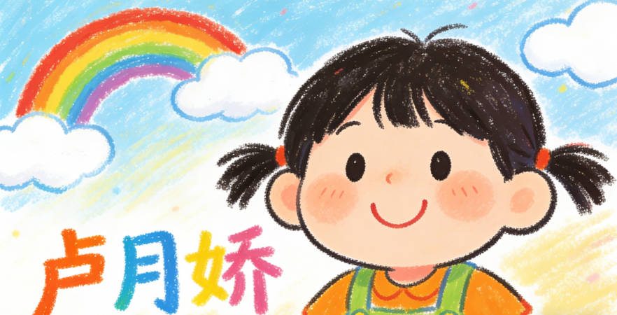 “卢月娇”,“月”的柔和中和“娇”的美好,既不夸张又有寓意