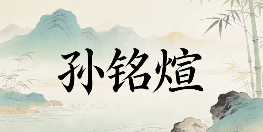 孙铭煊,铭代表铭记时代的进步,煊代表光明温暖