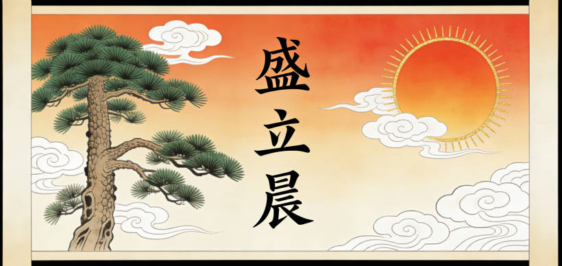 盛立晨立有坚定之意,晨有新生之意