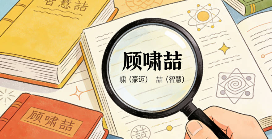 顾啸喆啸代表豪迈,喆代表智慧