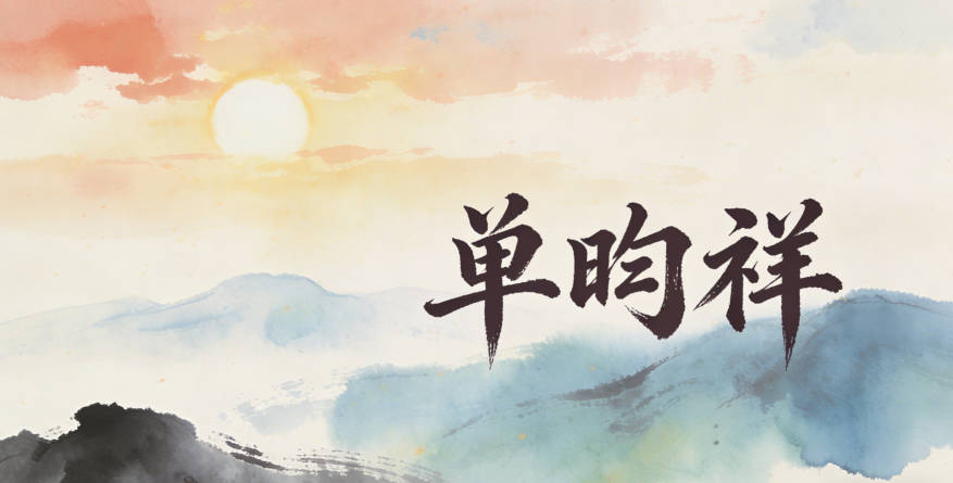 单昀祥,昀代表日光,祥是吉祥