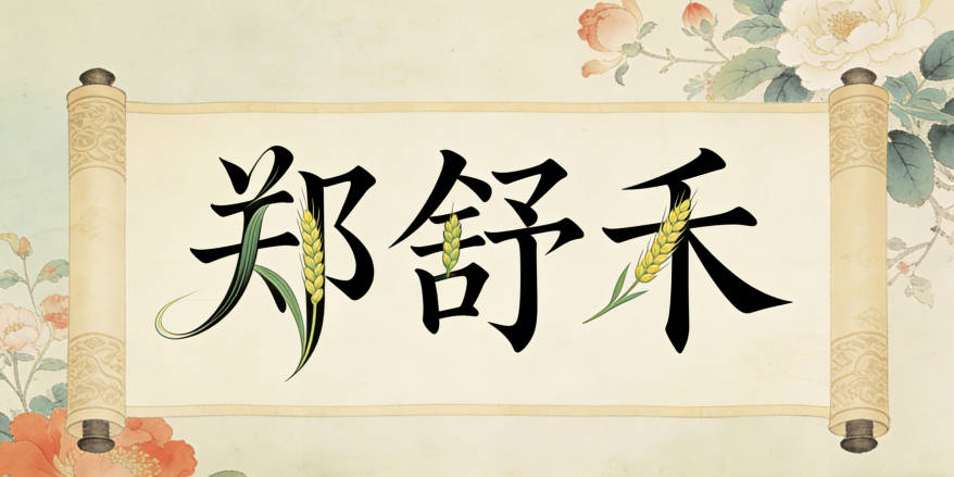 郑舒禾,舒是舒适、优雅