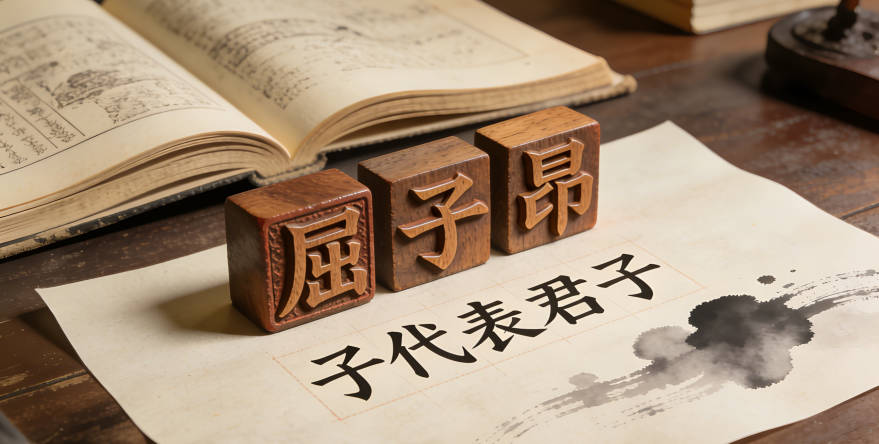 屈子昂,子代表君子,昂代表向上