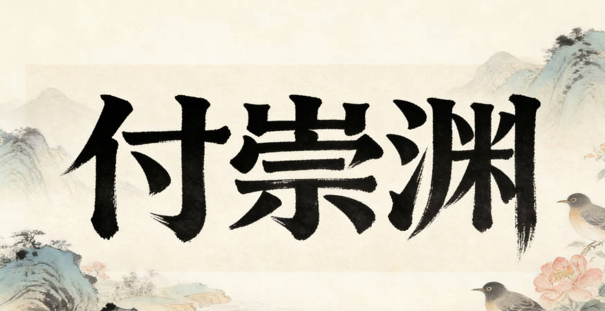 付崇渊,崇表示崇尚知识,渊表示学问深厚