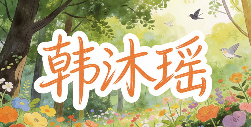 韩沐瑶，沐有润泽之意，瑶是美玉