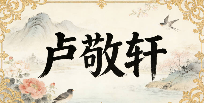 卢敬轩，敬取静的谐音，轩取明的开阔