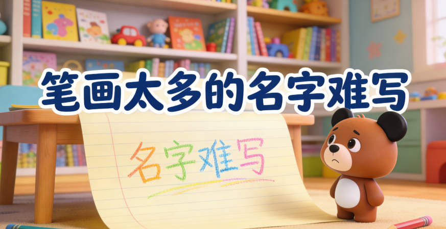 笔画太多的名字不仅难写,还显得杂乱