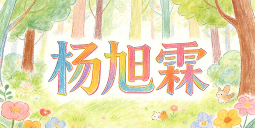 杨旭霖，旭代表朝阳，霖代表恩泽