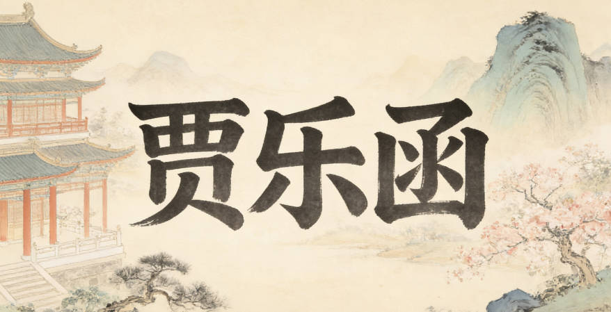 贾乐函里的乐读lè,搭配函字,明确表达快乐包容的意思