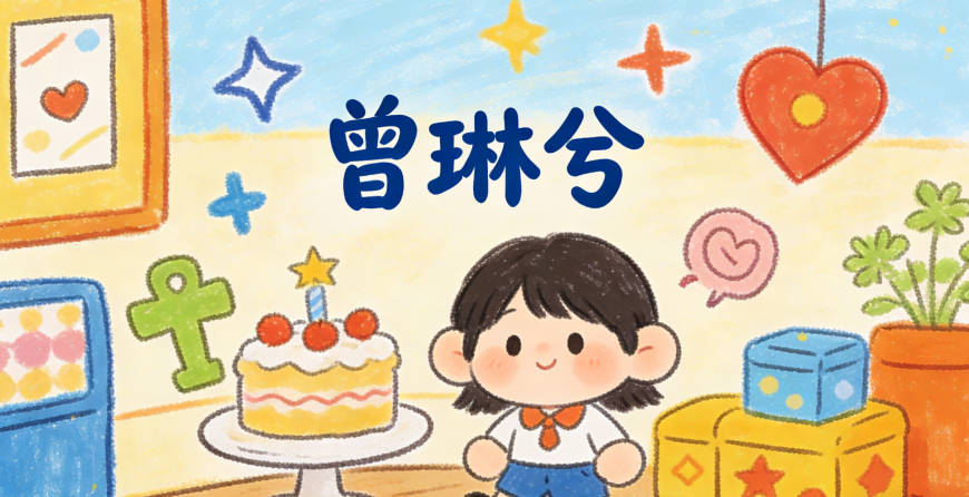 曾琳兮，琳是美玉自带温柔气质，兮字添诗意