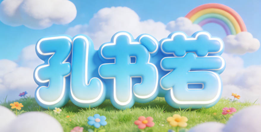 孔书若，书代表学识，若表示柔和美好