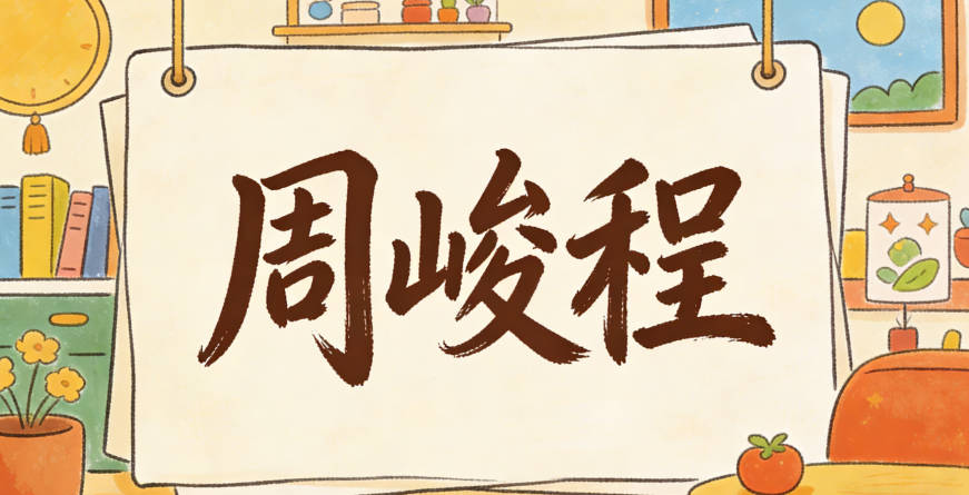 周峻程，峻指高大，程指前程