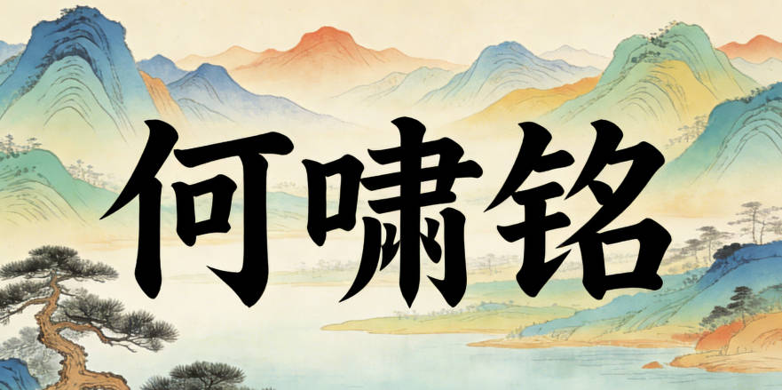 何啸铭，啸有豪迈感，铭显坚定