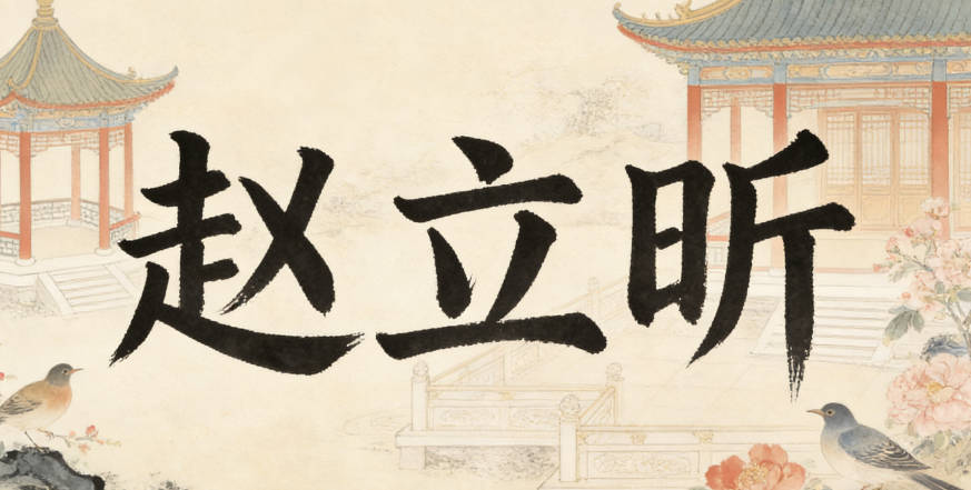 赵立昕，立是坚定，昕是希望