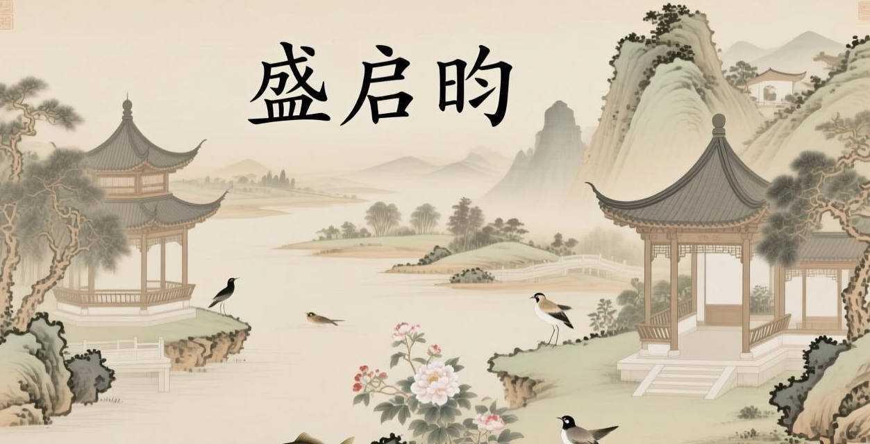 盛启昀，启是开启新篇，昀是日光普照