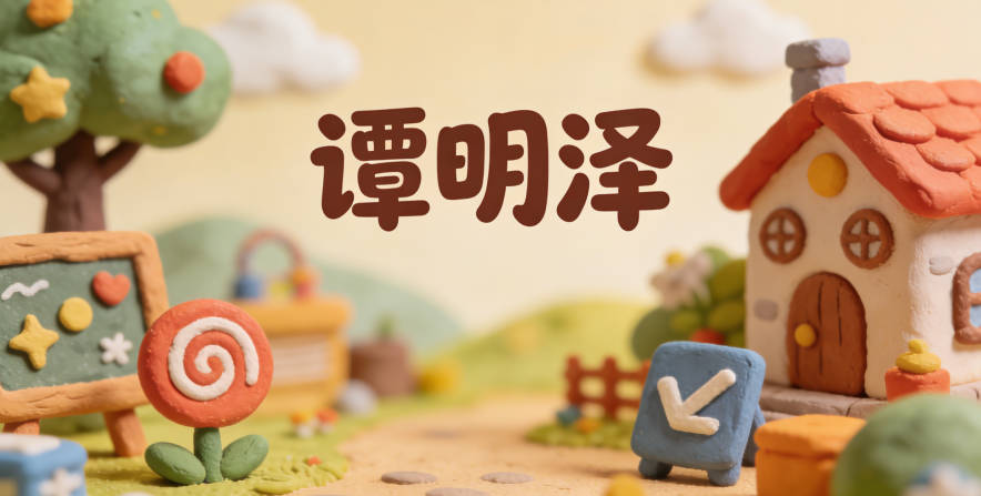 谭明泽，明代表光明，泽代表恩泽