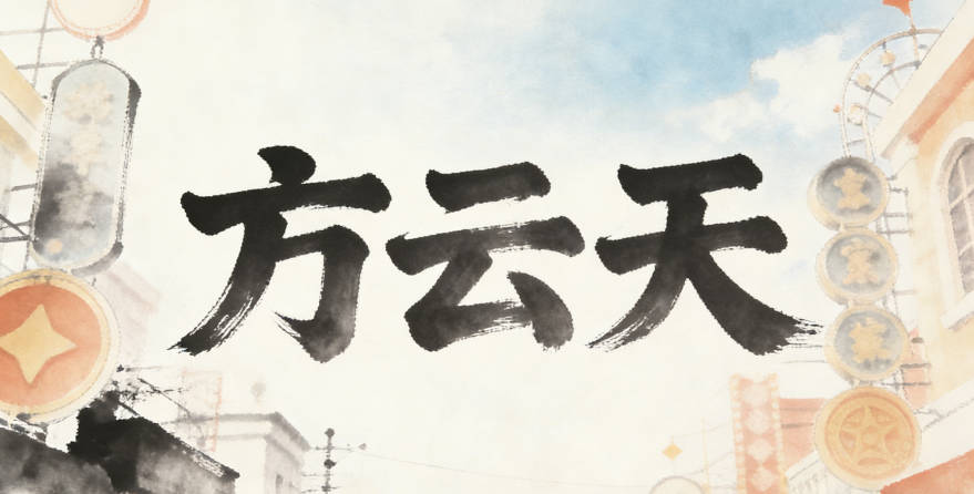 方云天,云代表自由灵动,天象征广阔无垠