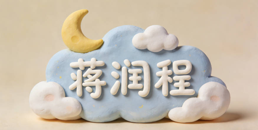 蒋润程，润有温和之意，程代表广阔的未来