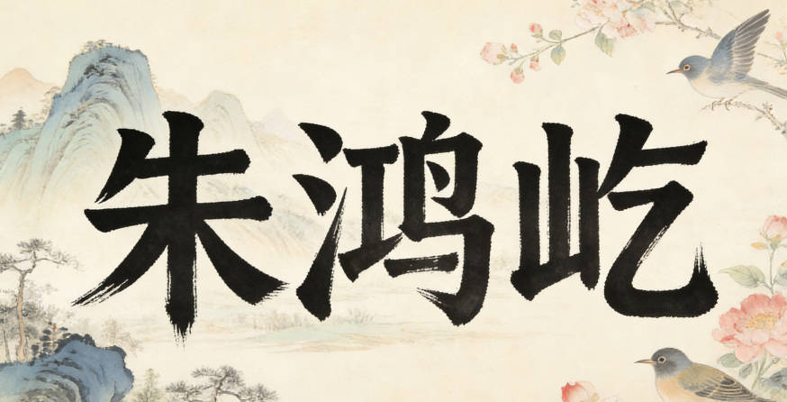 朱鸿屹，鸿代表志向远大，屹象征坚定不移