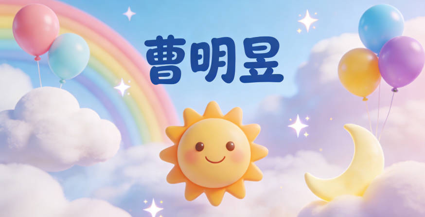 曹明昱，明是光亮，昱是光辉