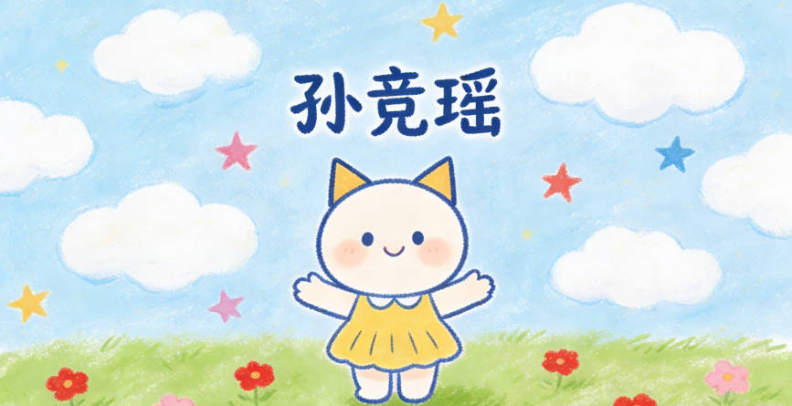 孙竞瑶，竞是积极进取，瑶是美玉，代表美好品格