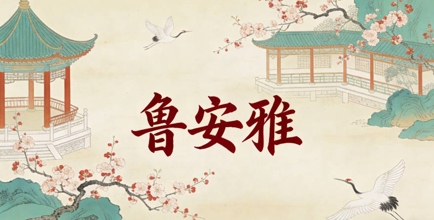 鲁安雅，安代表安定平和，雅象征优雅文雅