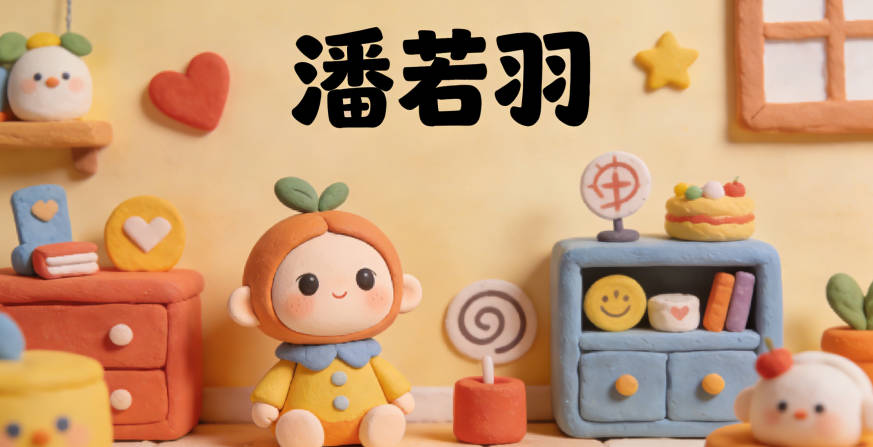 潘若羽，若是中性字，有从容、柔和之意；羽是柔美字，代表自由轻盈