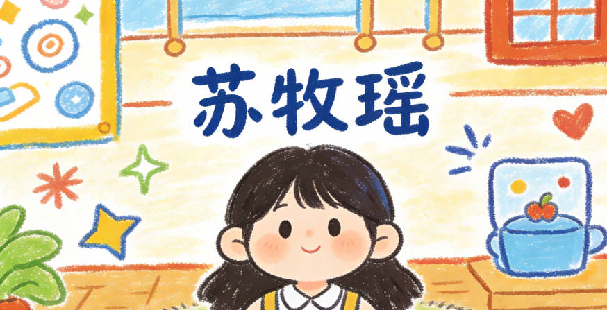 苏牧瑶，牧代表勤劳踏实，瑶代表美玉般的美好