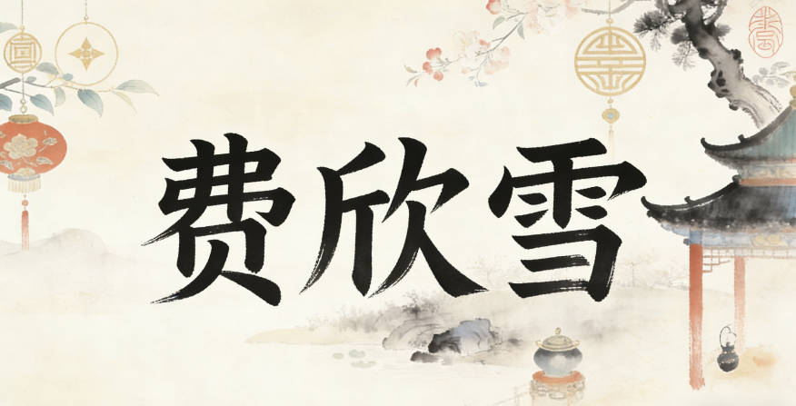 费欣雪，欣是喜悦，雪是纯洁