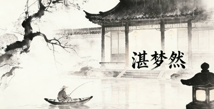 湛梦然,梦代表着奇幻憧憬,寓意孩子有创造力和美好向往,然字表示守信明事理