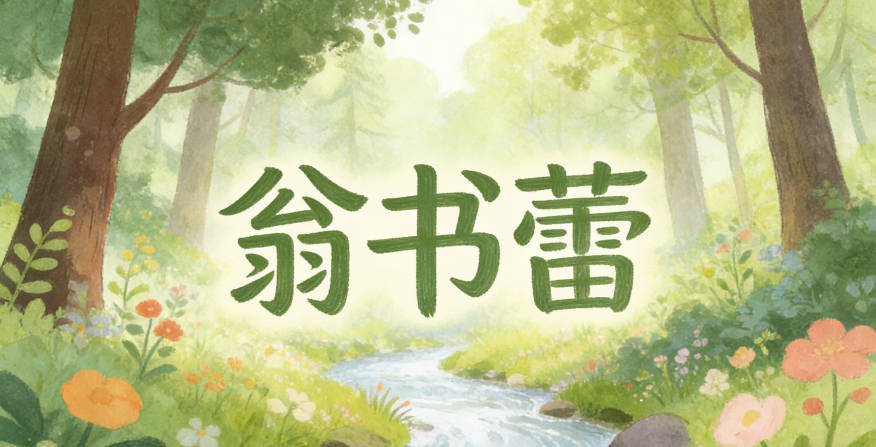 翁书蕾,书代表学识,蕾代表美好