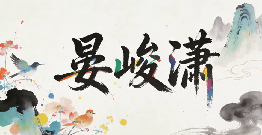 晏峻潇，峻有坚韧不拔的寓意，潇有豁达开朗的气质