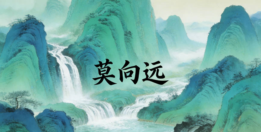 莫向远，向指方向，远指长远