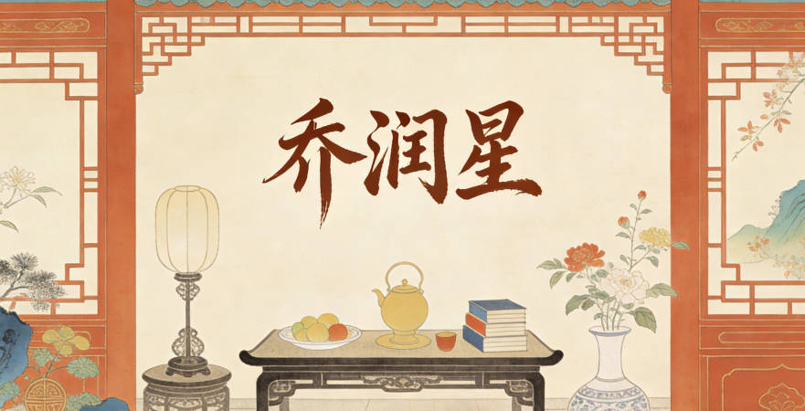 乔润星,润是流水的滋润,星是夜空的星辰