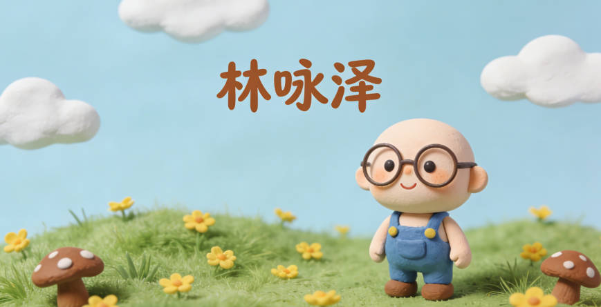 林咏泽，咏对应老伴生前爱读诗词的爱好，泽寓意家族恩泽代代传承