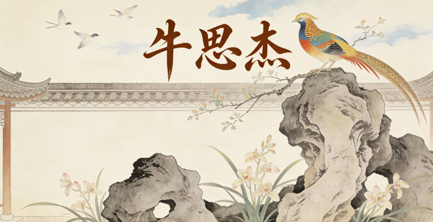 牛思杰，思代表思考、探索，杰寓意杰出