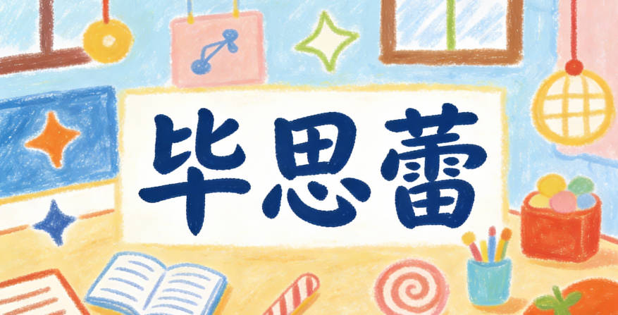 毕思蕾，思代表善于思考，蕾代表美好绽放，象征着孩子能善于思考