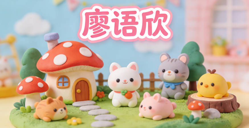 廖语欣，语代表沟通，欣代表愉悦