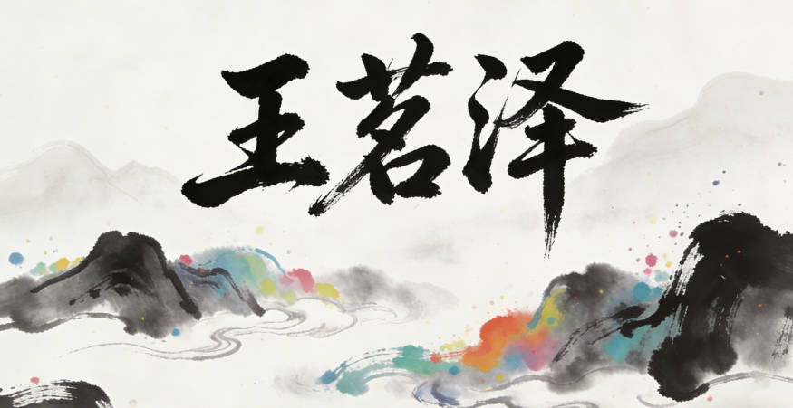 王茗泽，茗象征文雅，泽象征包容