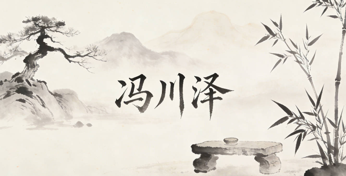 冯川泽，川代表开阔格局，泽代表包容胸怀