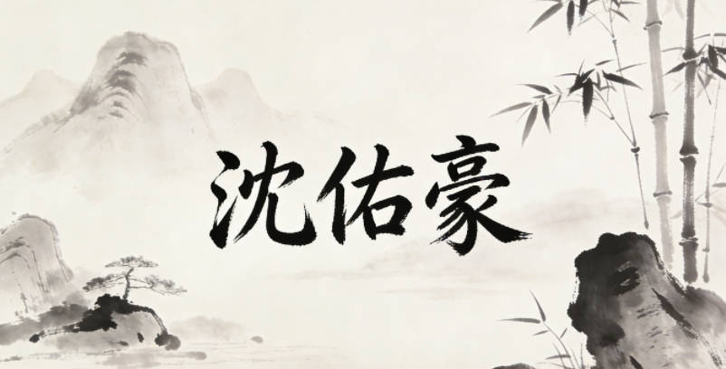 沈佑豪，佑是庇佑扶助，豪是豪迈大气