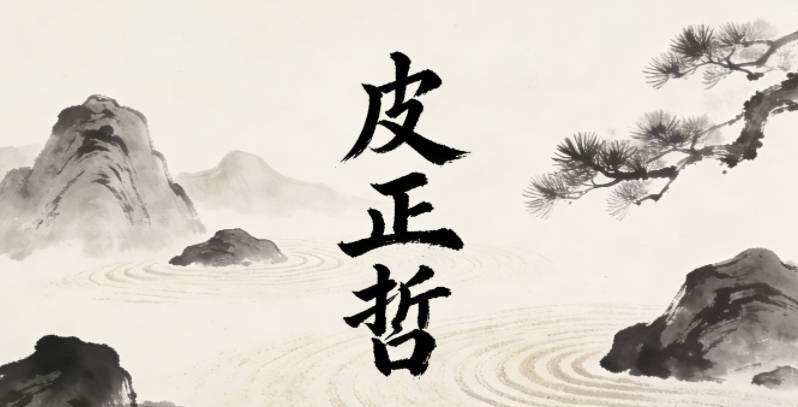 皮正哲,正守家族规矩,哲寓意智慧通透