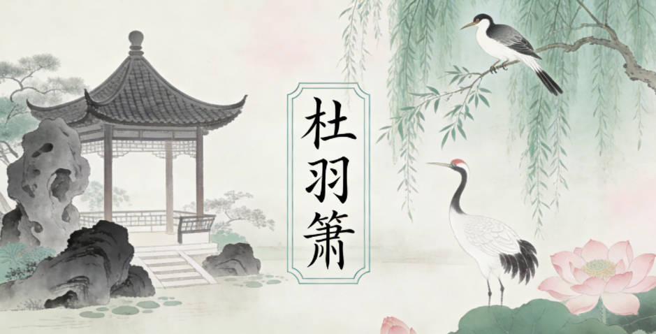 杜羽箫，羽象征自由轻盈，箫是传统乐器，自带悠远的艺术氛围