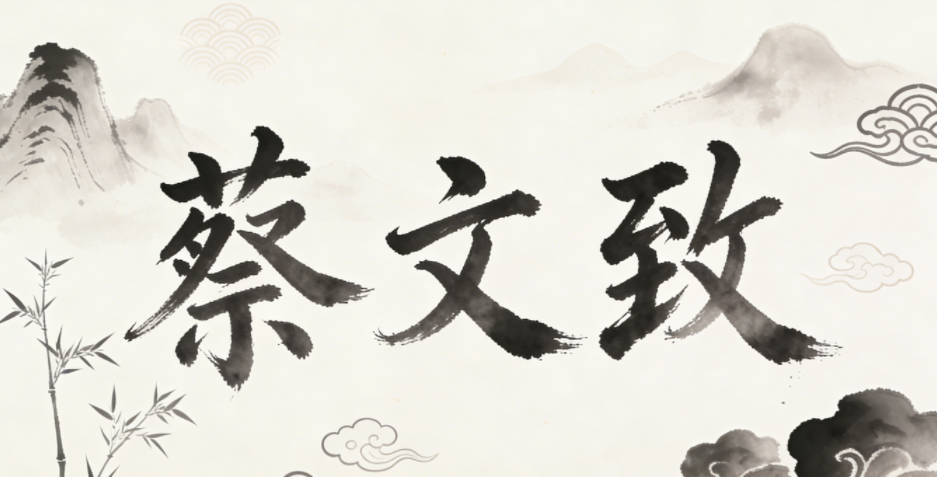 蔡文致，文是学识渊博，致是专心致志